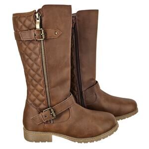 THEREABOUTS TH HAILEY COGNAC GIRLS RIDING BOOTS - SIZE 3M - NEW IN BOX